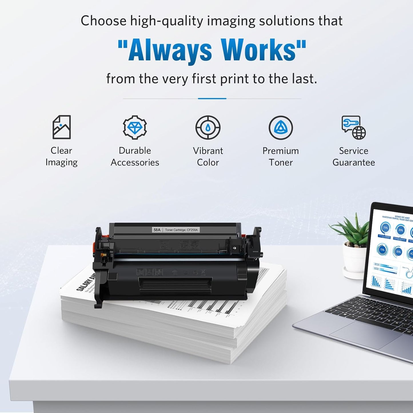 58A CF258A Toner Cartridge (with chip) Compatible Replacement for HP 58A CF258A 58X CF258X Laserjet MFP M428fdw M428dw M428fdn Pro M404n M404dn M404dw M404 M428 Toner Laser Jet Printer (Black 1-Pack)