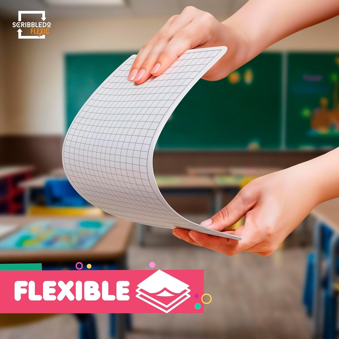 SCRIBBLEDO Grid Dry Erase Sheets 9”x12” Math Practice Small White Board Sheets Math Manipulatives Quad Graph Whiteboard Sheets Math Supplies Homeschool Teacher Students Classroom Pack of 10