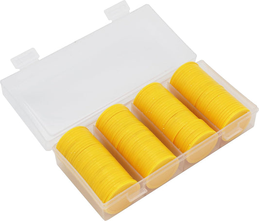 35MM/1.37-inch Box of 120 Counting Coins for Poker Chips and Game Coins (Yellow, 35MM/1.37-inch)