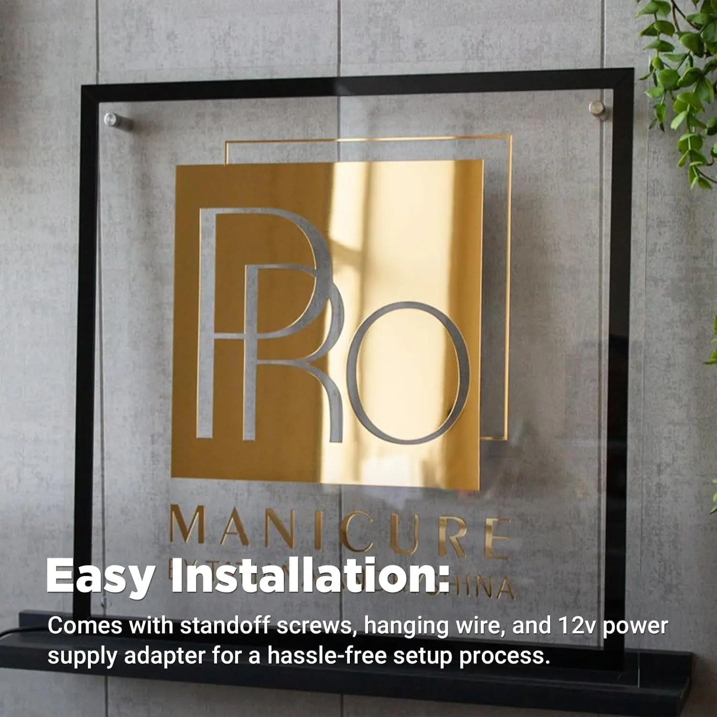 Backlit Business Logo Sign Custom, Illuminated Acrylic Signs, Custom LED Sign, Personalized Store Signs for Office Shop Beauty Salon Decor