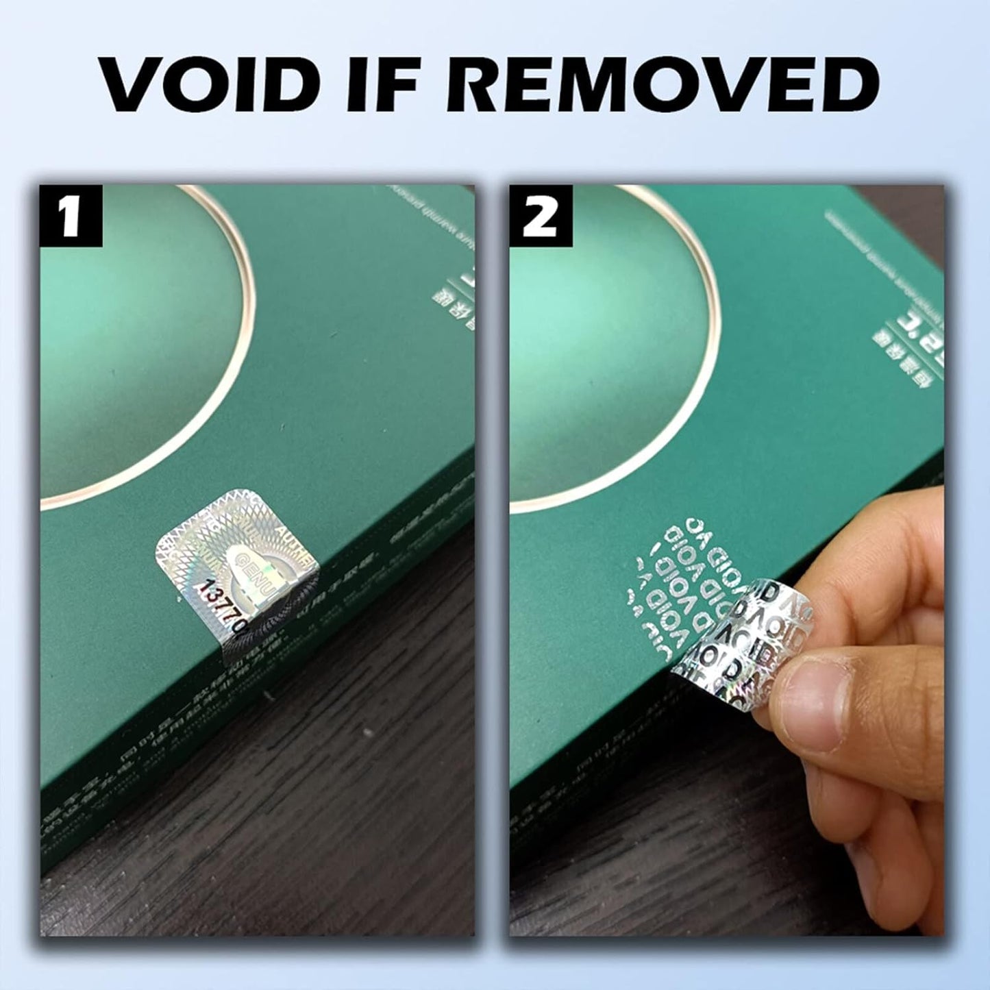 dose not apply 300 Pcs Authentic Hologram Labels/Stickers Silver Transfer Tamper Evident Security Warranty Void Seals/Stickers High Security Proof with Unique Sequential Serial Numbering（1X0.6 inch）