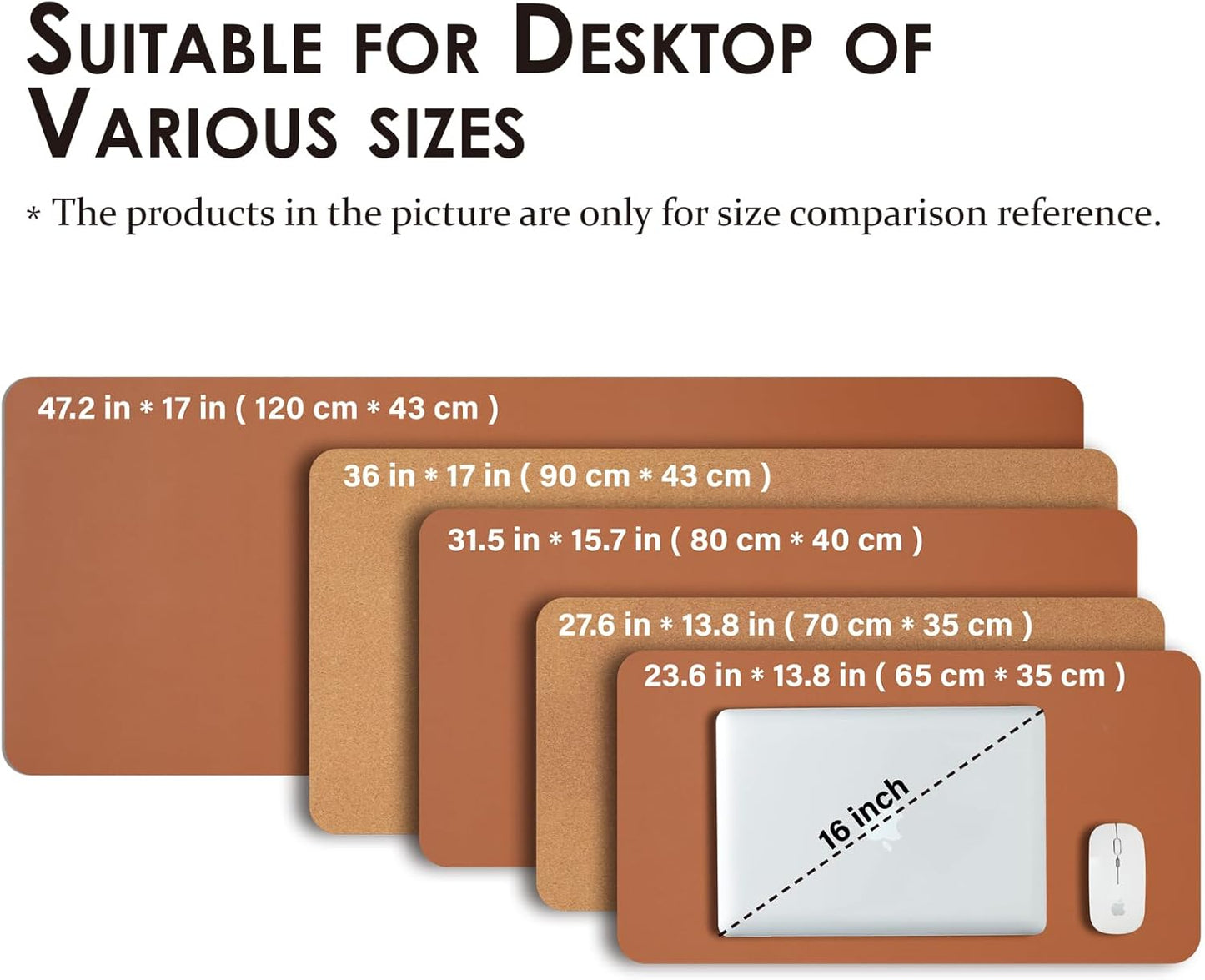 Cork Desk Mat - Dual-Sided Desk Pad for Office and Home - Desk Organization and Accessories - Ideal for Large Mouse Pad and Desk Mats on Top of Desks(Brown,36"x 17")