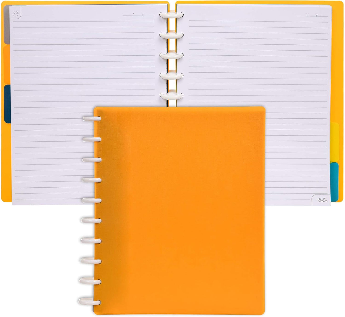 Talia Discbound Notebooks, Planner, Customizable, (BBQ Mustard, Midsize (7.5in x 9.75in))