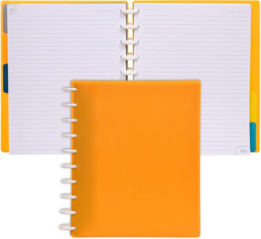 Talia Discbound Notebooks, Planner, Customizable, (BBQ Mustard, Midsize (7.5in x 9.75in))