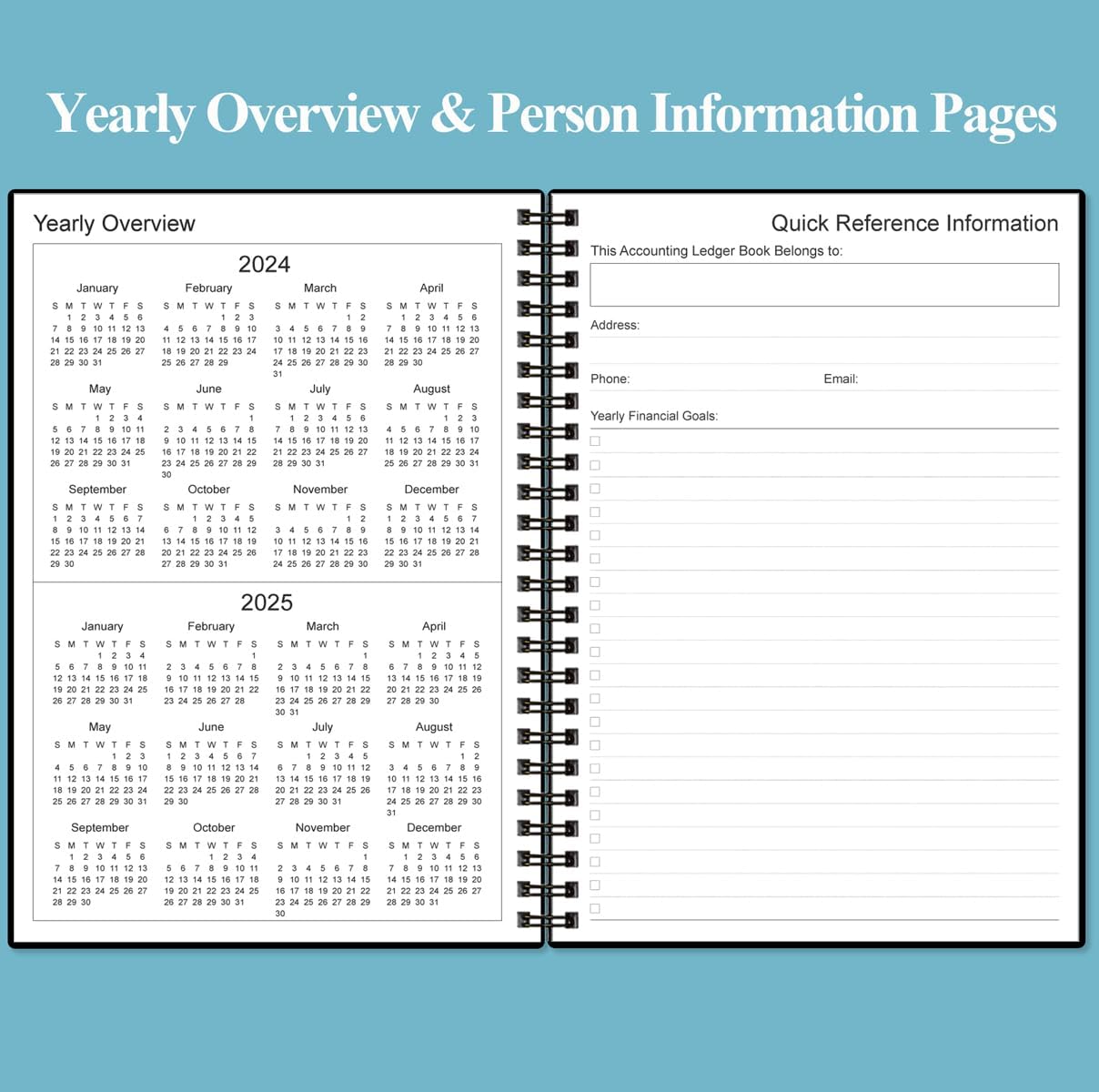 Accounting Ledger Book - A5 Ledger Book for Bookkeeping, Small Businesses & Personal Use, Expense Tracker Notebook for Tracking Money, Expenses, Deposits & Balance, 5.8" x 8.4", Black