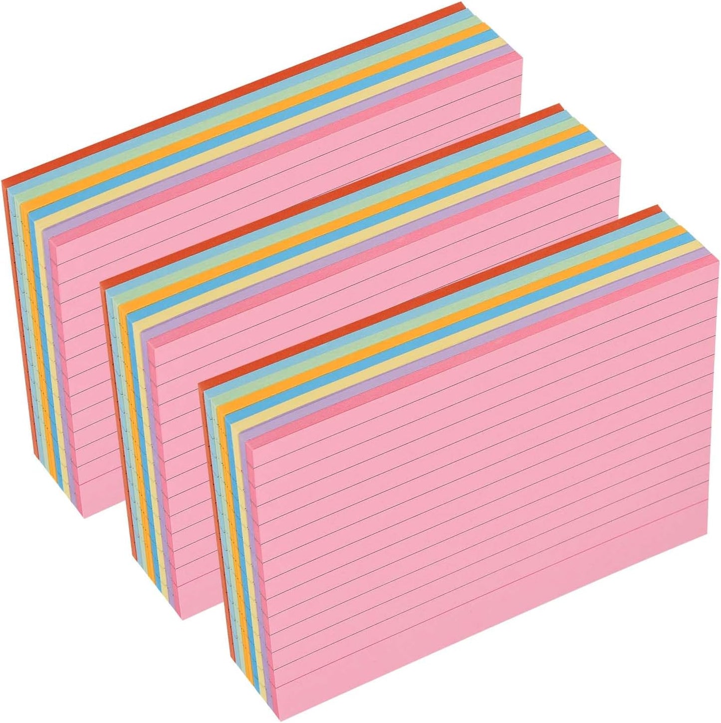 OBTANIM 400 Count 4 x 6 Inch Index Cards Assorted Colors Ruled Index Flash Cards for Studying Taking Note Office Home and School Daily Recording