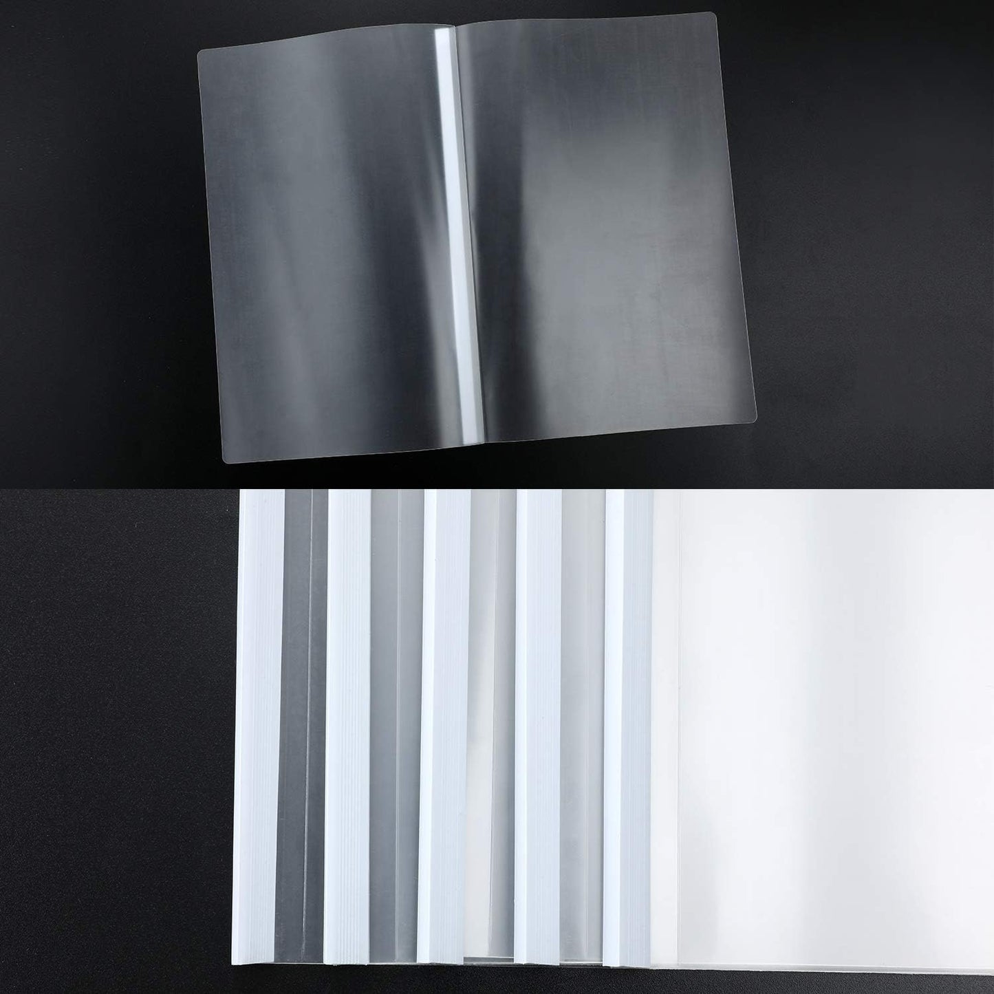 Pelopy 20 Pack Binding Bars Slide Grip, 40 Sheets Capacity, Plastic Slide for School Office Report Cover A4 Spine(White,0.8 cm)