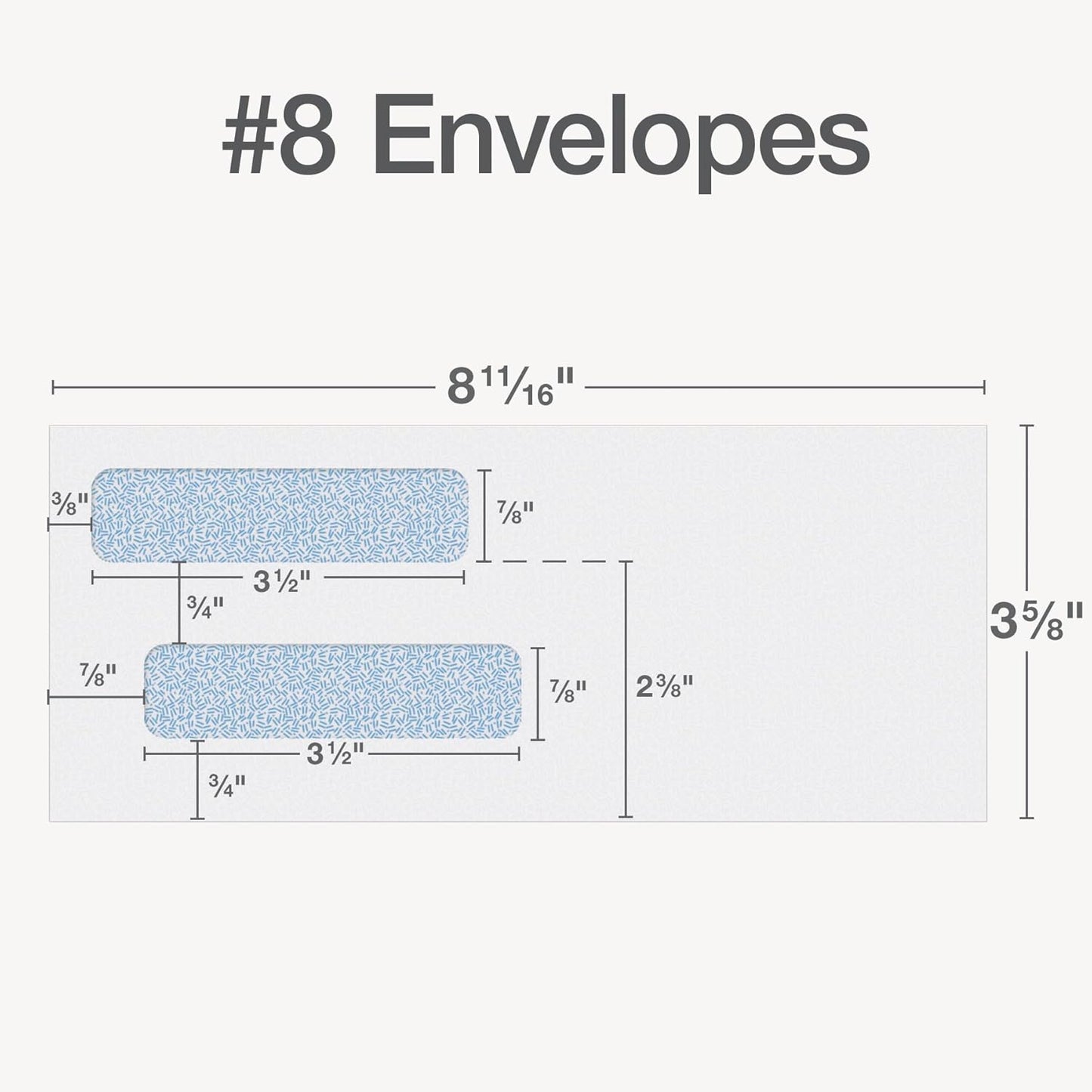 Columbian #8 Double-Window Self Seal Security Tint Envelopes, 500/Box, 24lb White Wove, 3-5/8 x 8-11/16 Inches (1016910)