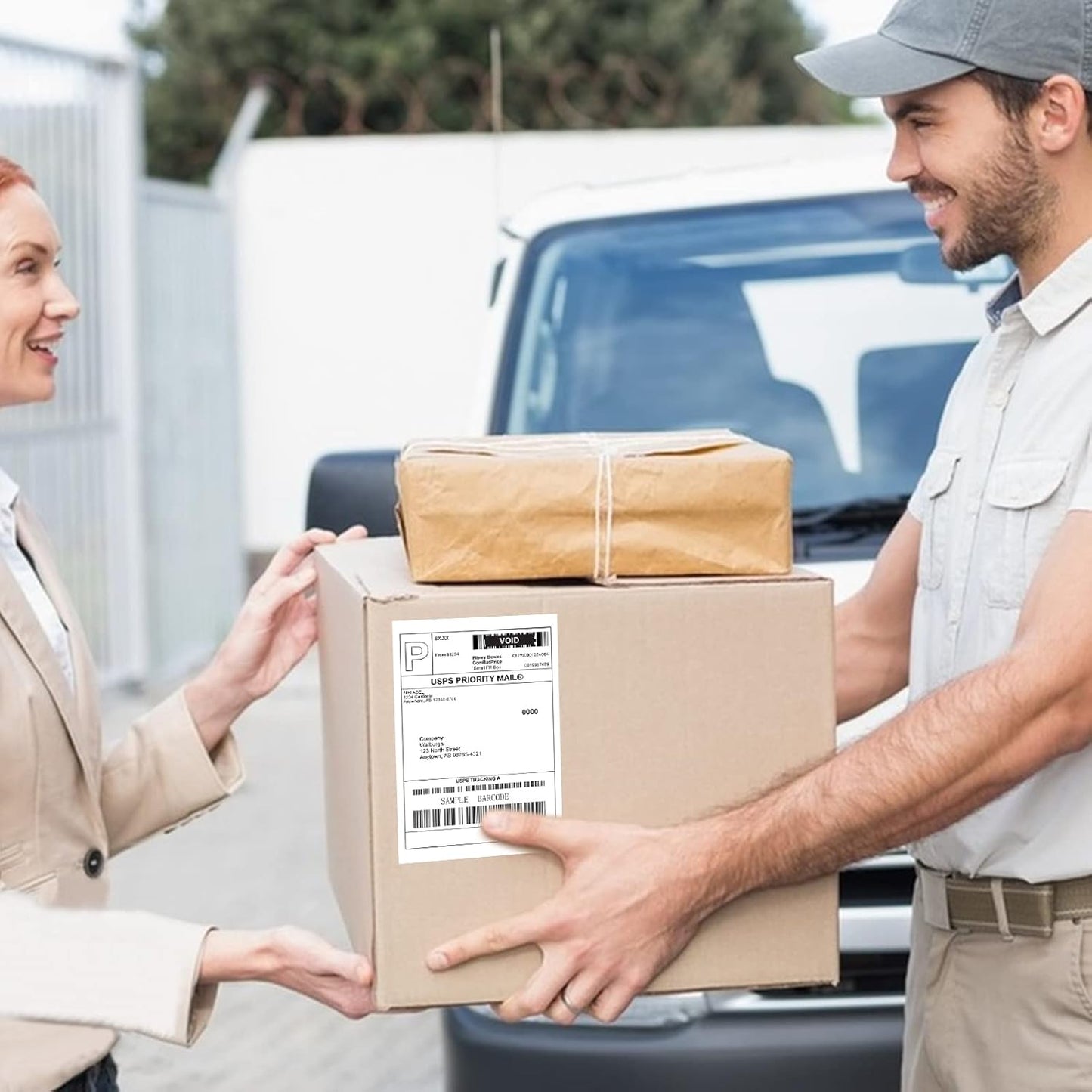 MFLABEL 4x6 Direct Thermal Labels (4000 Labels) 4" x 6" Perforated Shipping Labels Compatible with Zebra Printers Fanfold Thermal Label Stickers for Shipping Packages - 4 Stacks White Labels