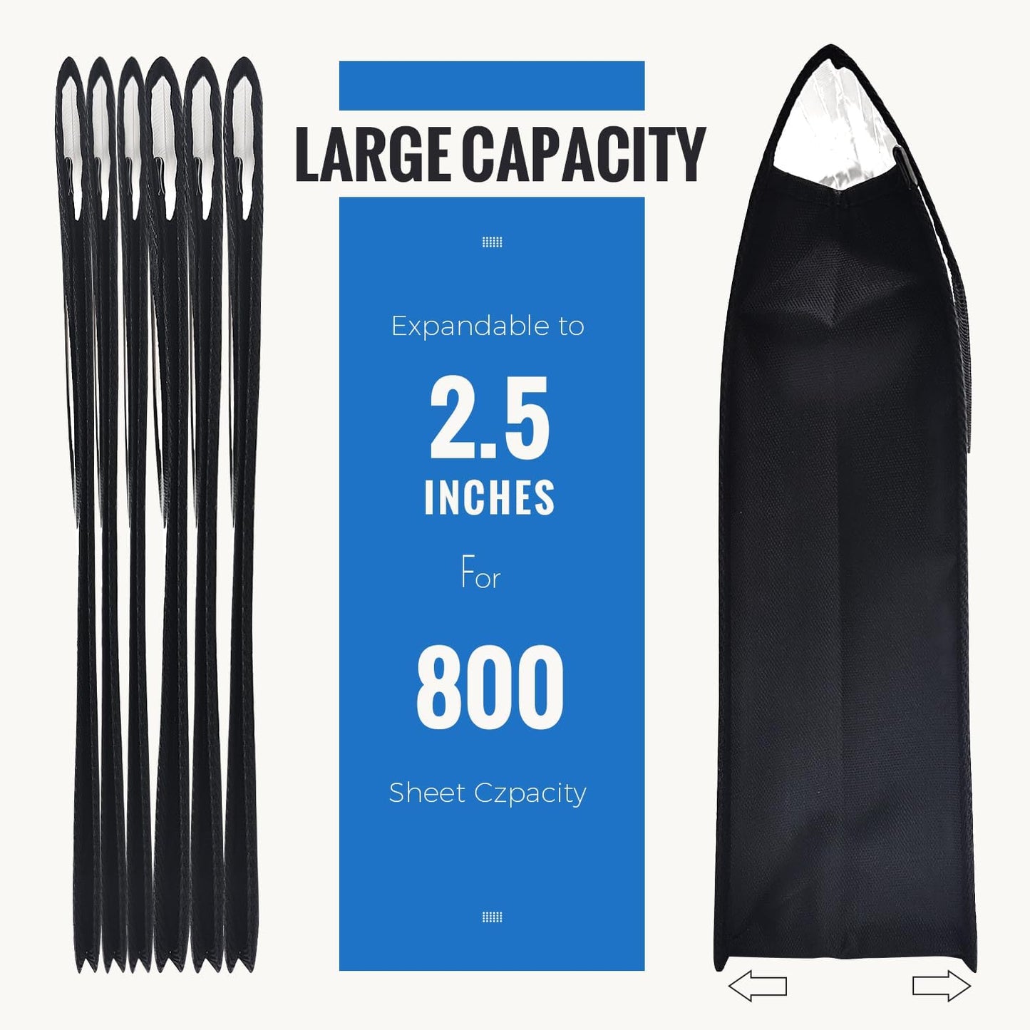 Plastic Expanding File Folder,Envelope Folders for Documents, File Folder Organizer Holder with Snap Closure,Waterproof Transparent File Folder,Large Capacity, Fit Letter/A4 Size (Black-12 Pack)