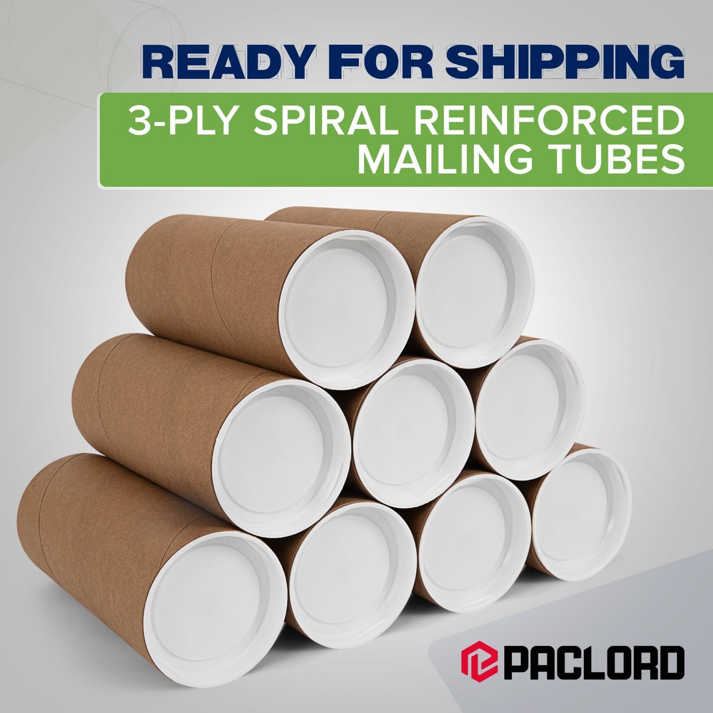 2" x 6" Reinforced Kraft Paper Mailing Tubes, Pack of 4 Tubes with 2 Caps Each – USPS Approved Poster Tube – Made in USA Cardboard Tube for Shipping and Storing Posters, Prints, Artwork, or Documents