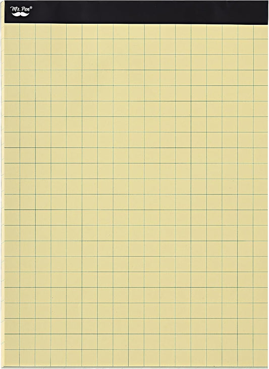Mr. Pen- Graph Paper, 2x2 (2 Squares per inch), 8.5"x11", 55 Sheets, Yellow, Grid Paper, Graphing Paper, Math Graph Paper Pad, Grid Paper Pad, 1/2 Inch Graph Paper, Square Paper, Math Paper