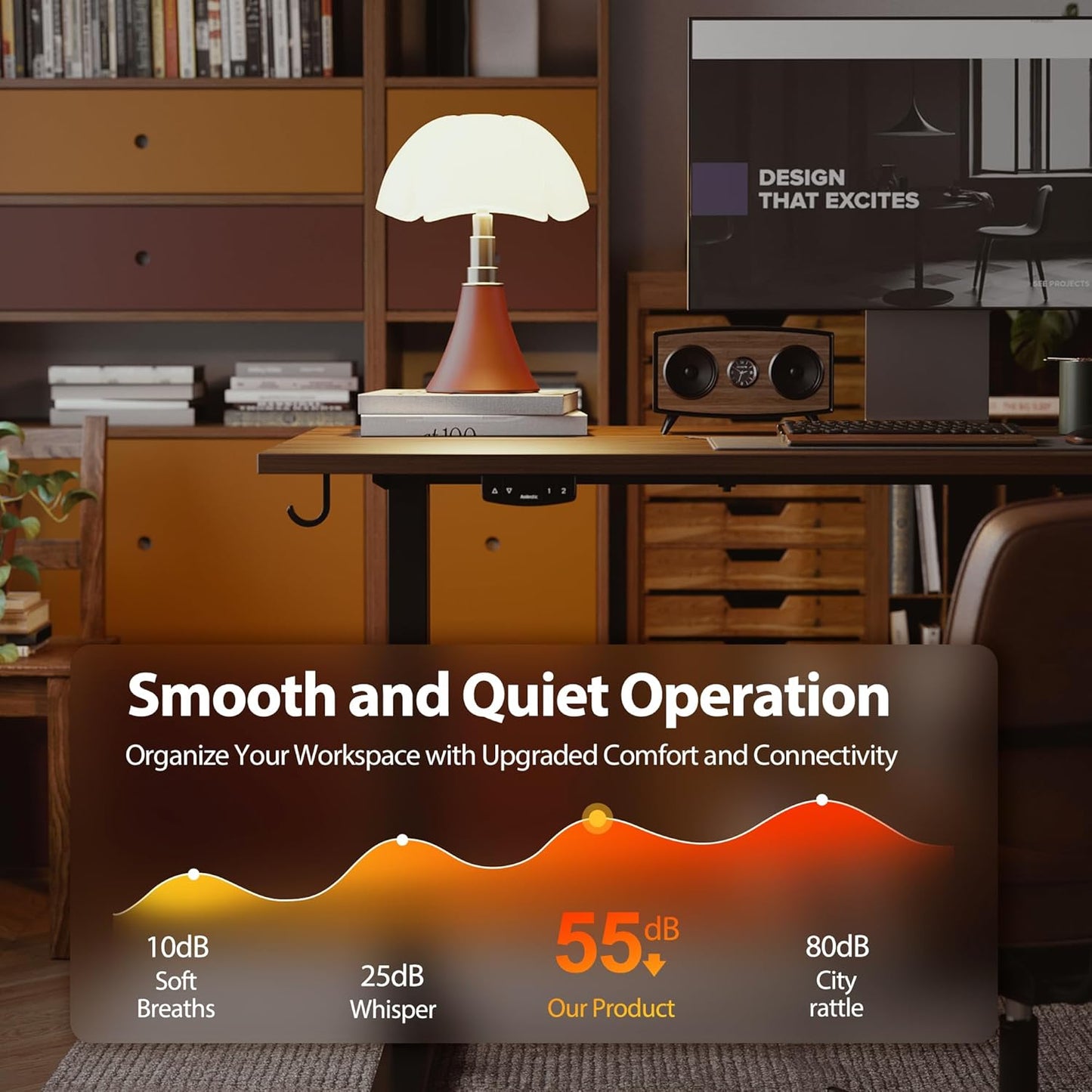 Agilestic Electric Standing Desk, 63 x 24 Inches Height Adjustable Desk, Sit Stand up Desk for Work Office Home, Ergonomic Rising Computer Table with Memory Preset, Dark Walnut