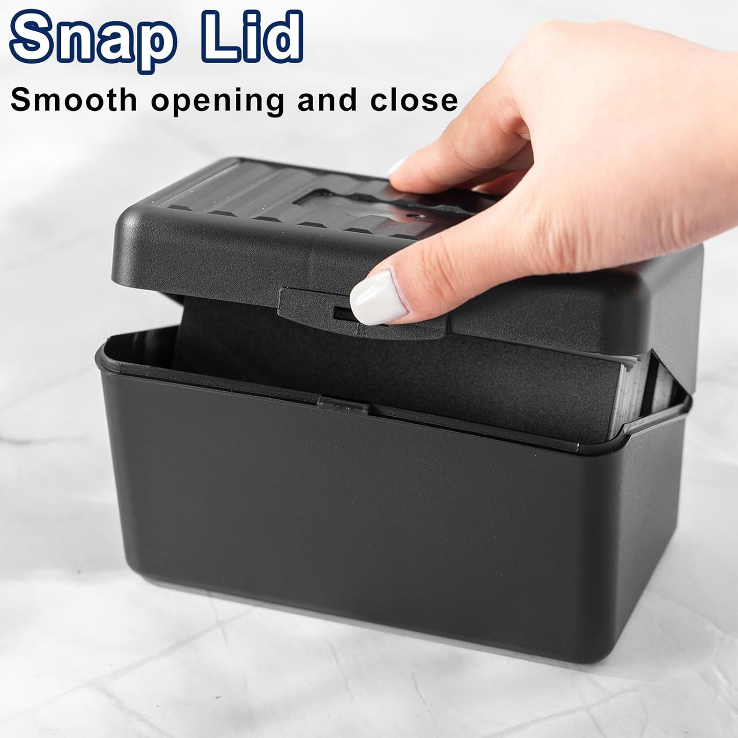 Fuutreo 12 Pack 3x5 Organizer Index Card Box Flash Note Index Card Holder Case for Recipes Addresses(Black)