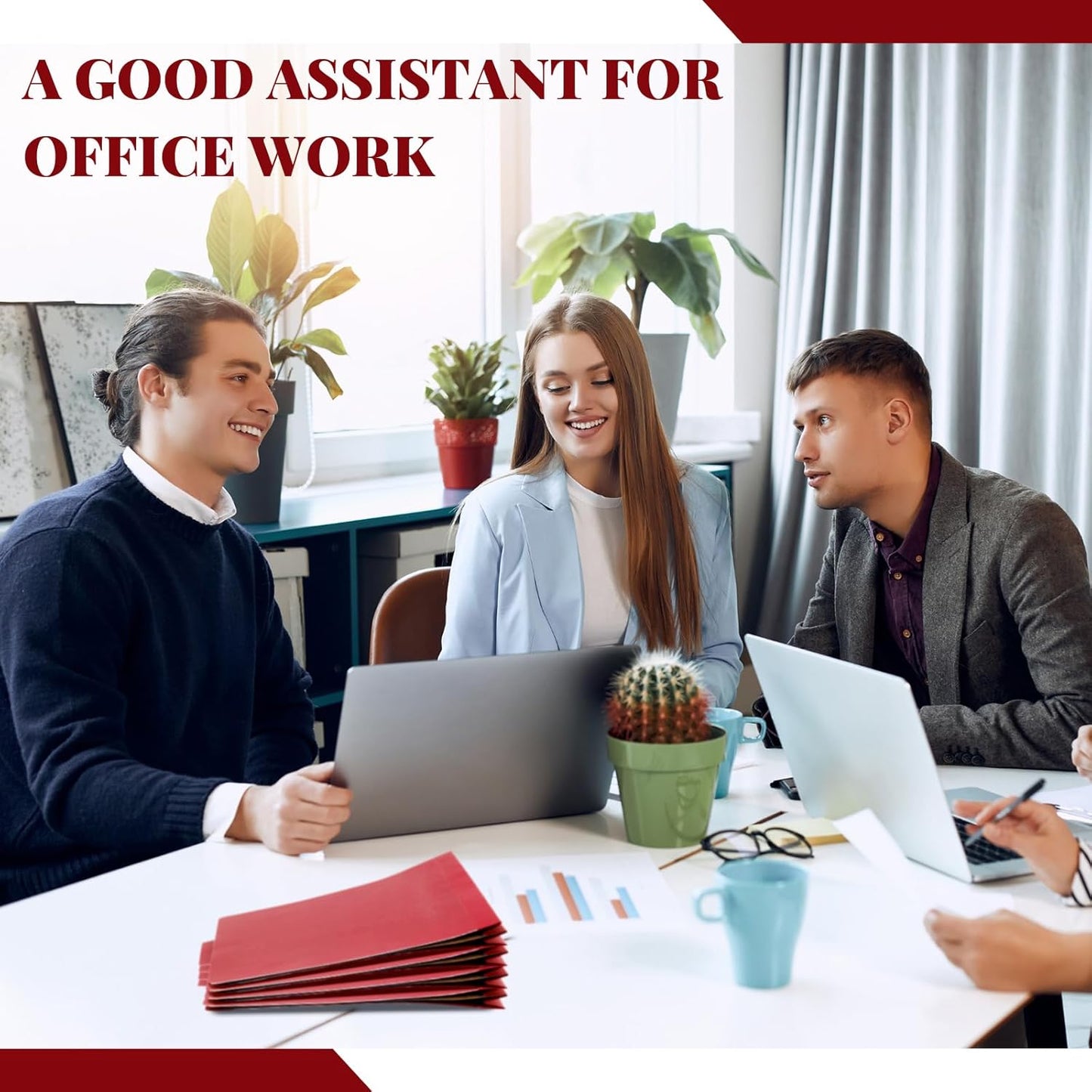 48 Pcs Classification Folders Letter Size, 2 Divider Pressboard File Folders with 3. 5 Inch Expansion, 2 Prongs Fastener, Heavy Duty Office File Organizers for Teachers, Medical (Dark Red)