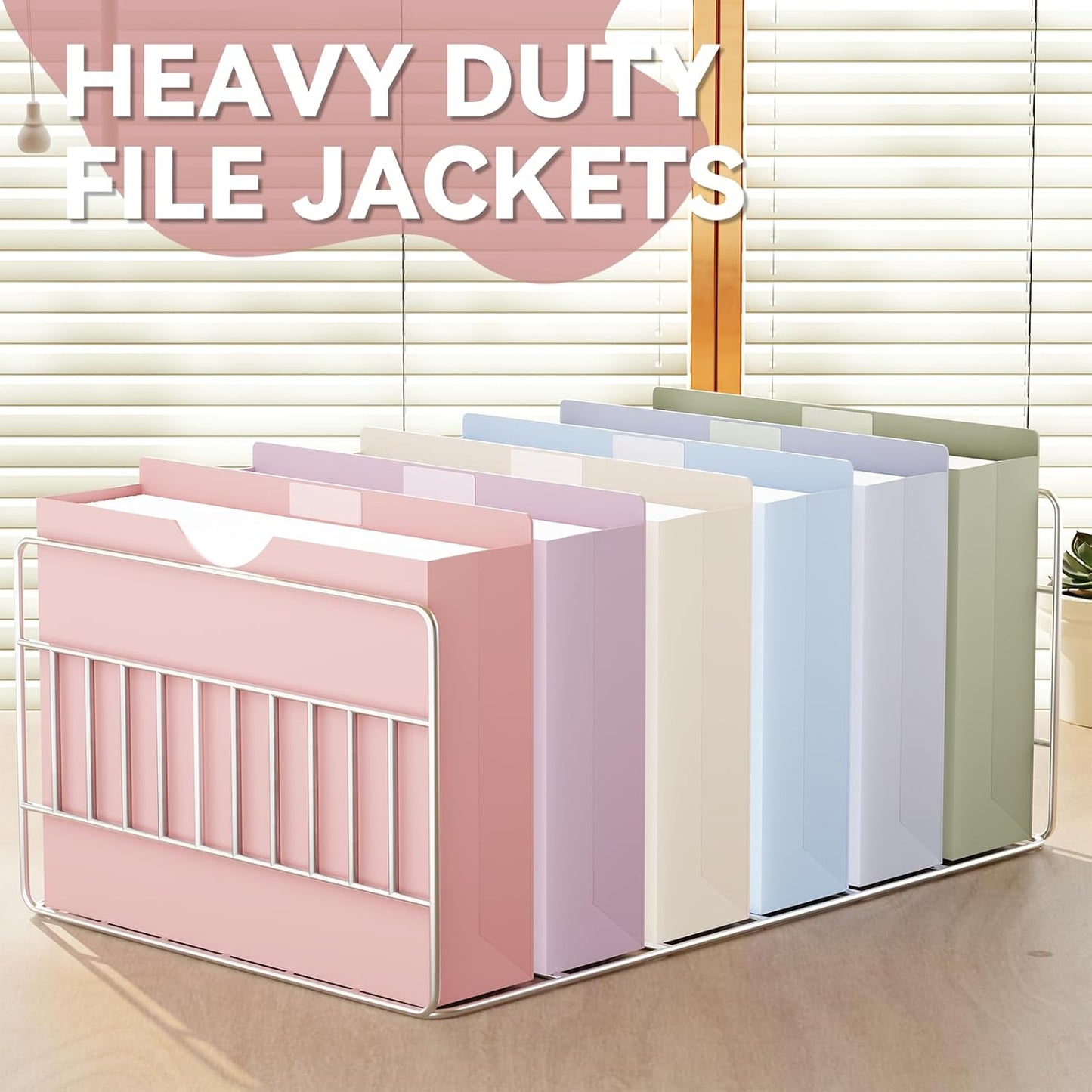 Plastic 3 Inch File Jackets Letter Size,12 Pack Manilla Pocket Folders,Expandable File Jackets for Document,Heavy Duty Expansion Pocket,Straight Cut Tabs,Poly File Jacket,Morandi Color