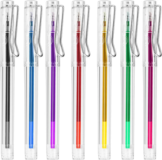 7 Colors Water Erasable Marking Pens, Washable Fabric Marker,7 Pack with 14 Refills