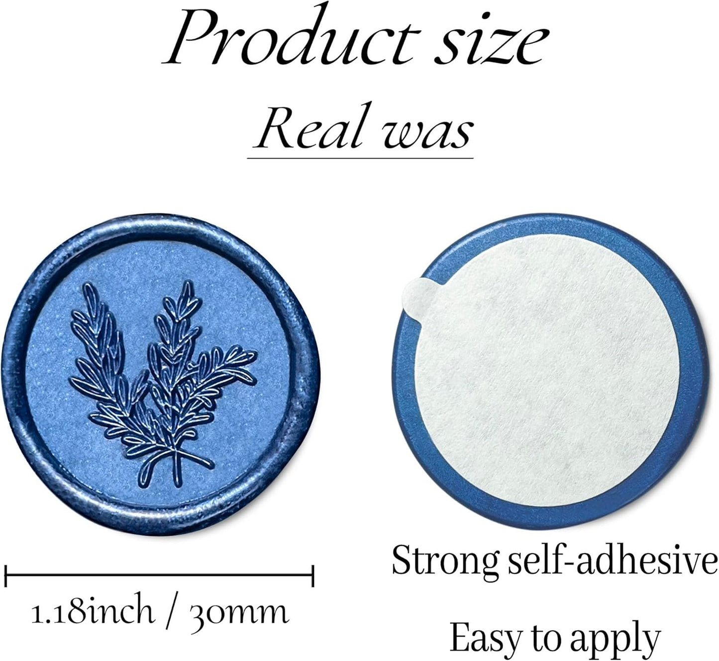 100Pcs Wax Seal Stickers Handmade Envelope Seals Self Adhesive Wax Stickers for Wedding Party Invitations, Envelope, Gift Wrap, Christmas(Rosemary Style, Blue)