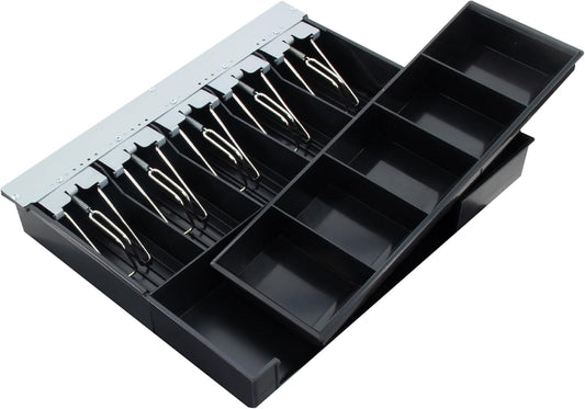 HK SYSTEMS Removable and adjustable cash Tray 5-bill/5-coin for 16inch Cash Drawer, Metal wire gripper