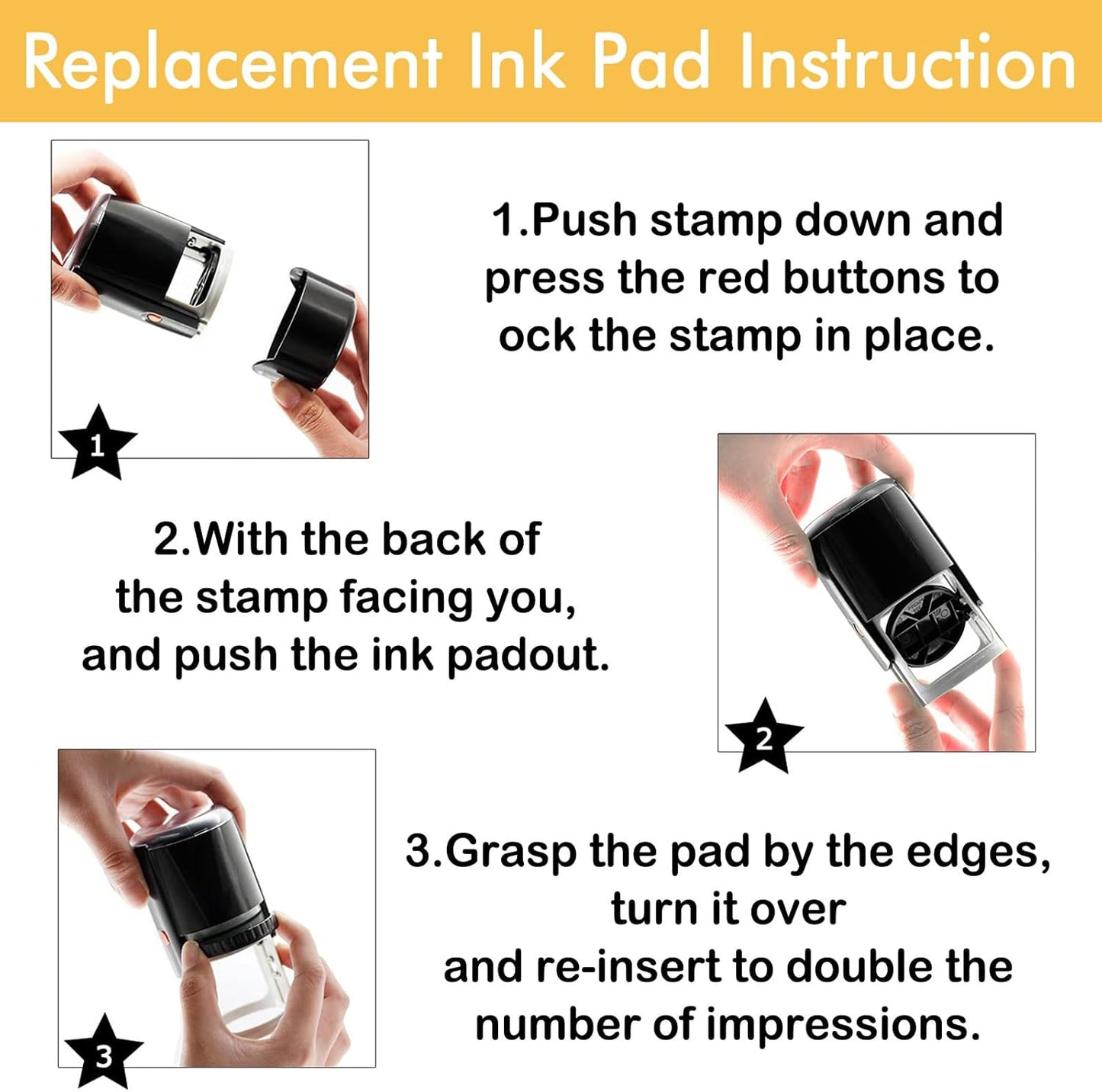 Custom Round Stamp Self Inking Personalized Self-Inking Rubber Stamp Customized Business Label Stamp Return Address Stamp Office Name Text Logo Rubber Stamps