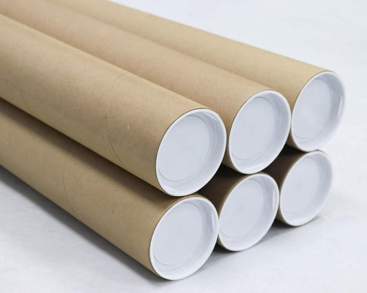 MagicWater Supply Mailing Tube - 3 in x 24 in - Kraft - 6 Pack - for Shipping and Storage of Posters, Arts, Crafts, and Documents