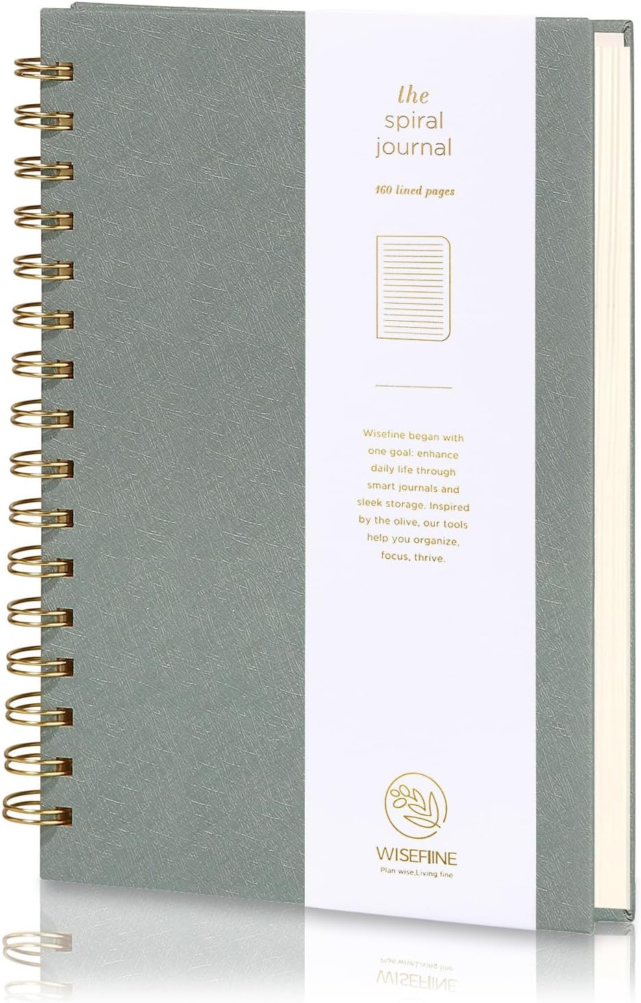 Spiral Journal Notebook with 160 Lined Pages – Hardcover Writing Journal with Gold Twin-Wire Binding, A5 College Ruled Notebooks for Work, School, Travel, Diary, Gift for Women & Men Light Gray