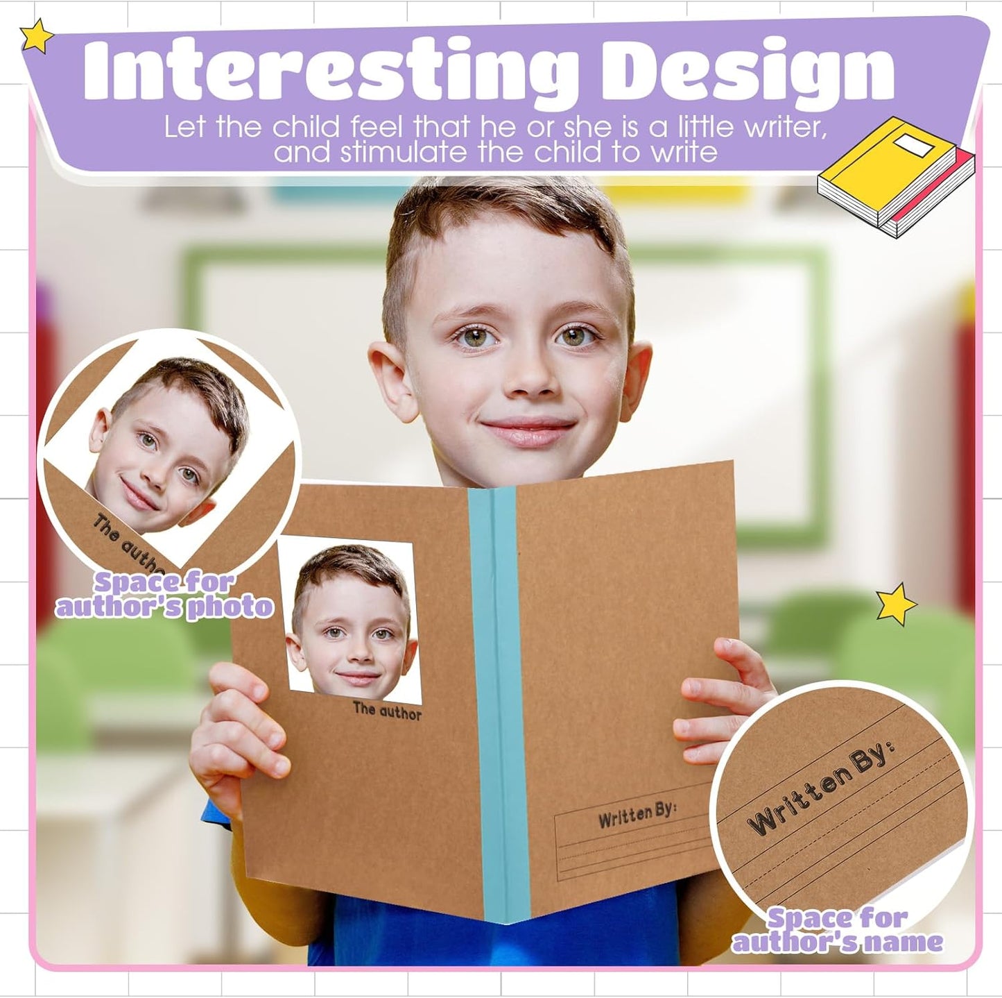 Henoyso 60 Pcs Primary Composition Notebook 9 3/4 x 7 1/2 Inch Kids Journal, Back to School Supplies, K-2 Primary Writing Notebook for Kids Student Draw and Write Story Journal (Macaron Color)