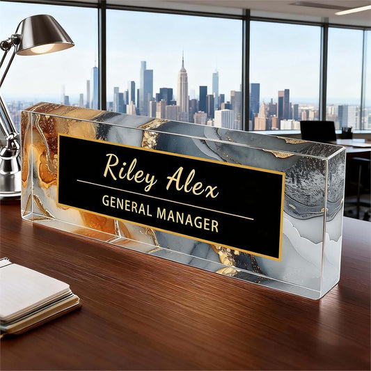 Desk Name Plate Personalized, Office Decor Cute Desk Accessories for Employee Appreciation Gifts Office Gifts for Boss, Teacher (S3)
