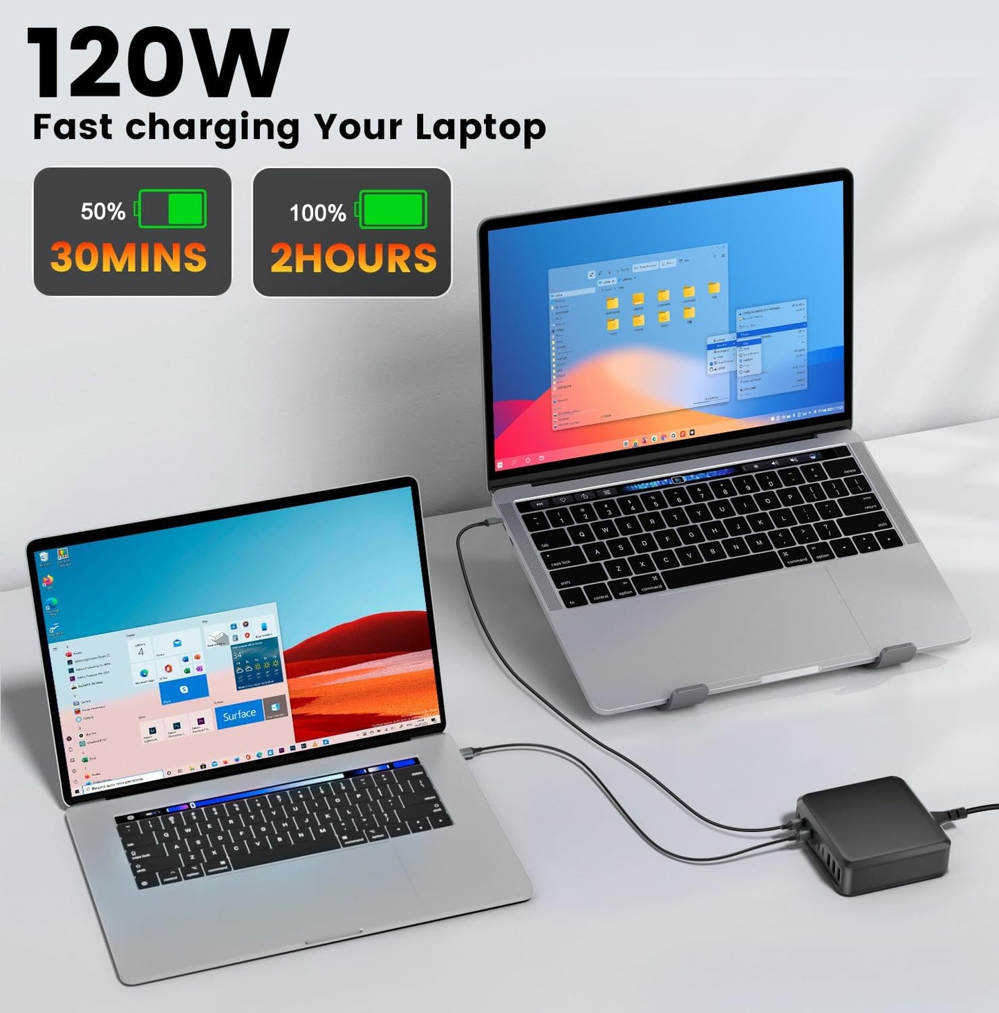 780W USB C Charger Block Fast 10-Port USB C Charging Station GaN PD 120W Laptop Charger Adapter for MacBook Pro/Air, DELL, iPad, iPhone, Samsung Galaxy