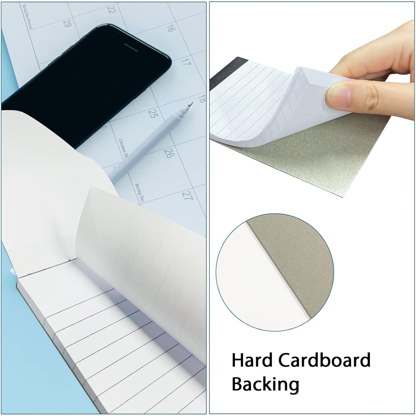 8 Pcs Note Pads Refills 3 x 5 inches Memo Small Notebook Writing Pads with 30 Sheets Each Pad College Ruled Lined Paper NotePads White