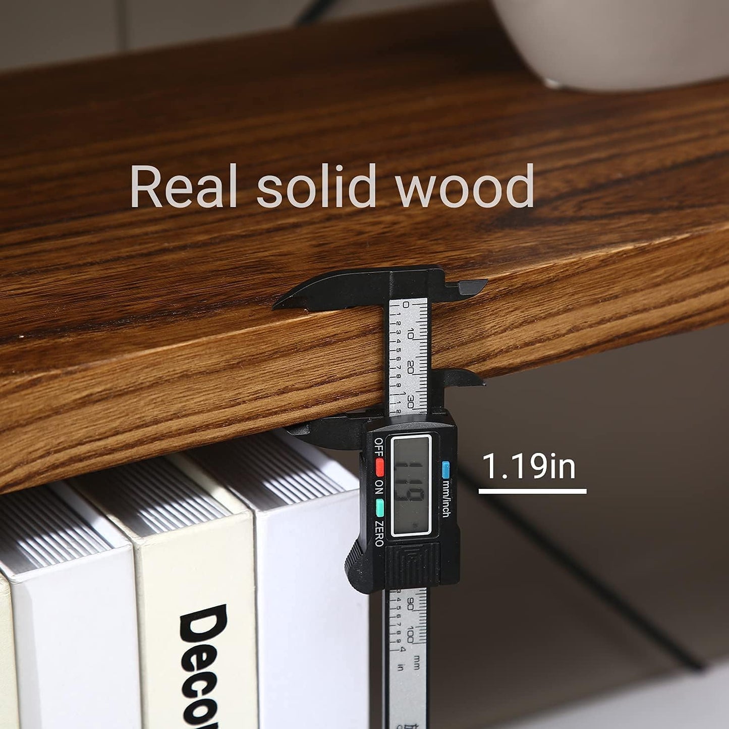 Natural Real Solid Wood Bookcase,3 Tier Metal and Wood Open Book Shelf Storage Farmhouse Wide Etagere Bookcase for Office Living Bedroom