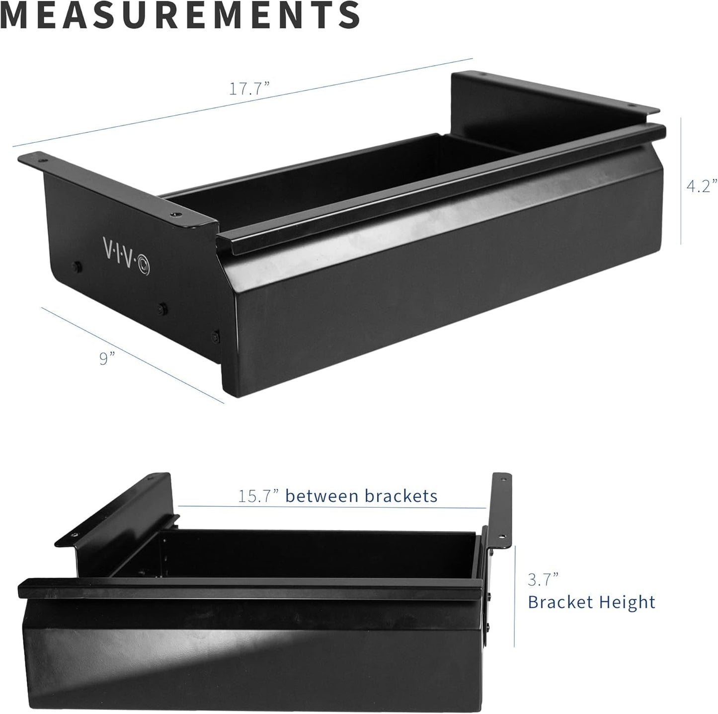 VIVO 16 inch Under Desk Slide Out Drawer without Shell, Home Office Storage Organizer, Black, DESK-AC03A-B