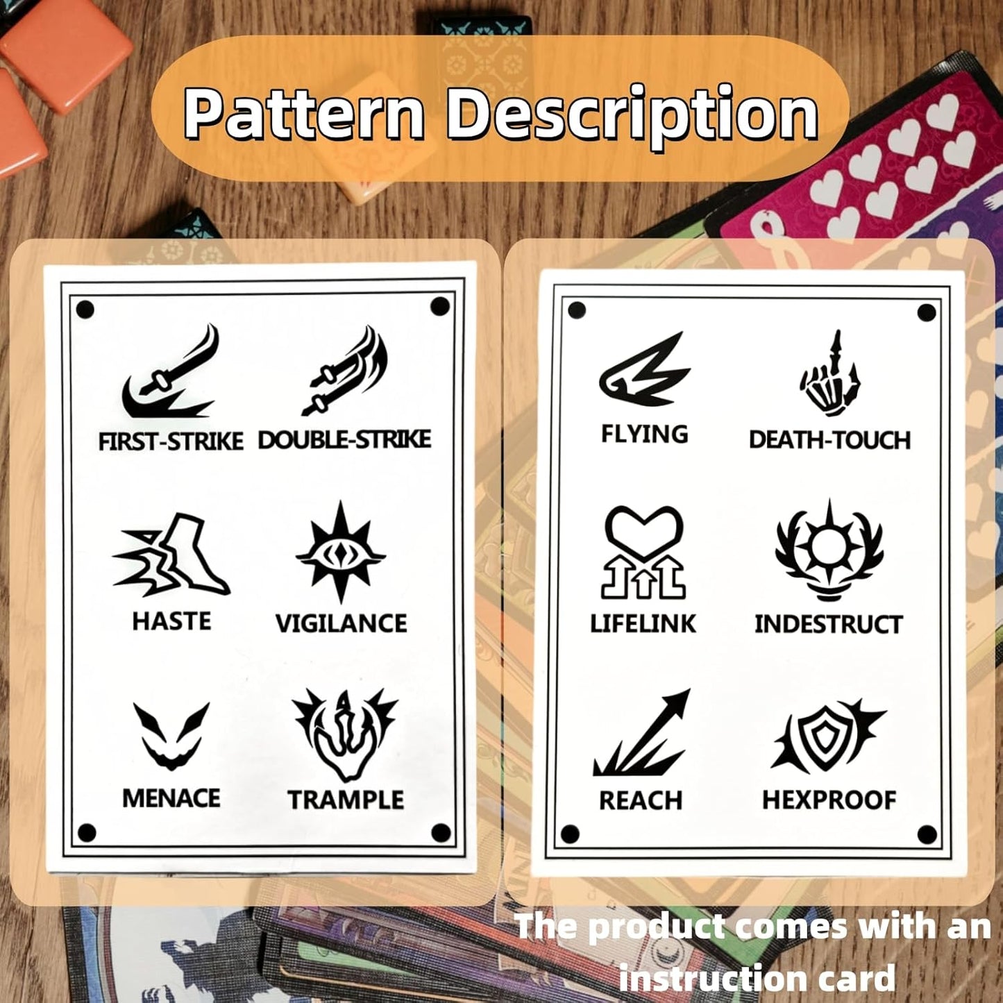 90 PCS MTG Counter Dice Set - AbilityKeyword Counters, -1/+1 Life Counter, Shield Counter, MTG Patterned Display dice, Creature Stat Buffs, Multicolor Marble Colour D6 Dice, MTG Games (Includes Bag)