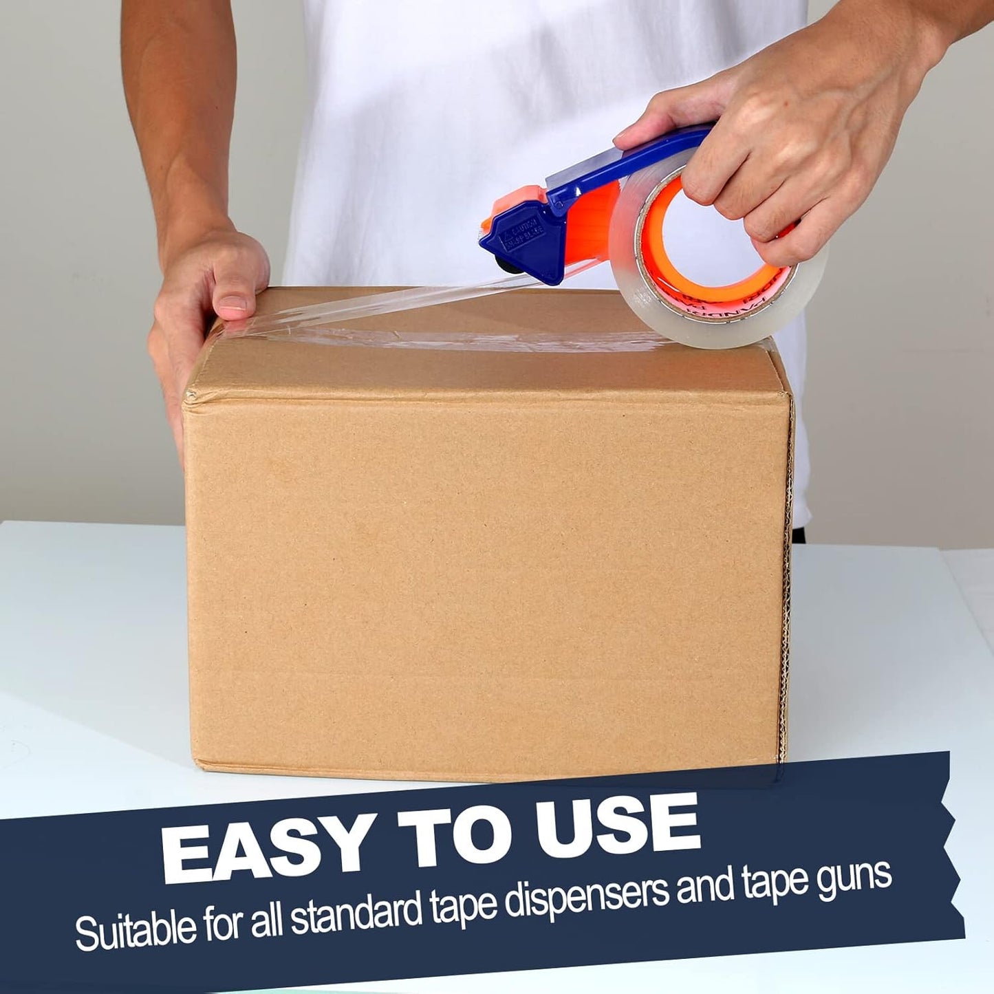 PANDRI Packing Tape, 12 Rolls Heavy Duty Clear Packaging Tape for Shipping Packaging Moving Sealing, 2 inches Wide, 65 Yards Per Roll, Total 780 Yards