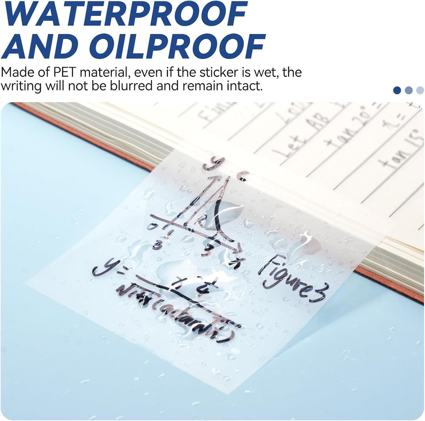 500 Sheets Transparent Sticky Notes with Index Tab, Waterproof & Crystal Clear Sticky Notes Sets, See-Through PET Sticky Note, 5X The Sticking Power Translucent Sticky Note Pad, 7 Pads