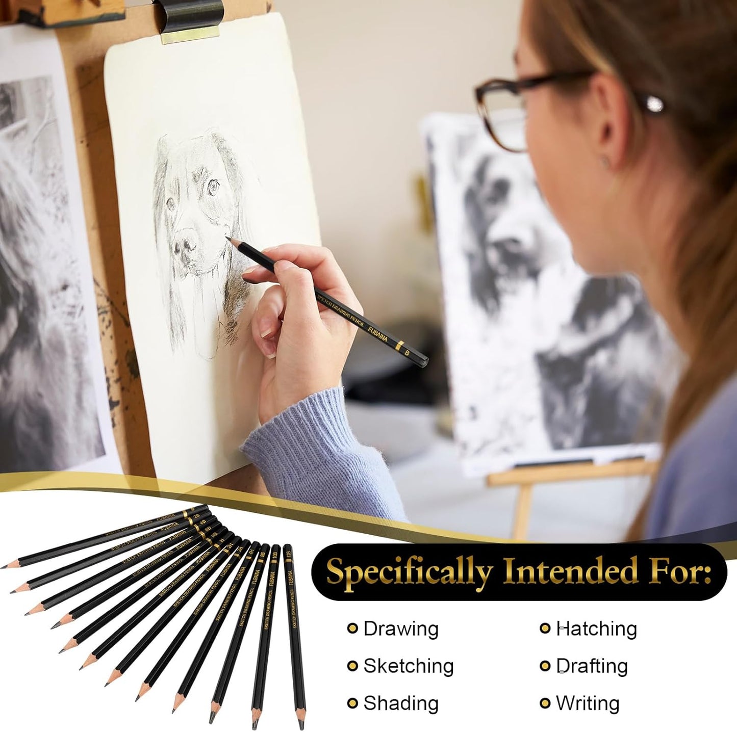 72 Pcs Drawing Sketching Pencil Set Professional (12b - 4h) Graphite Charcoal Gift Bulk for Artists Beginners, Pro Artists, Drawing Art, Sketching