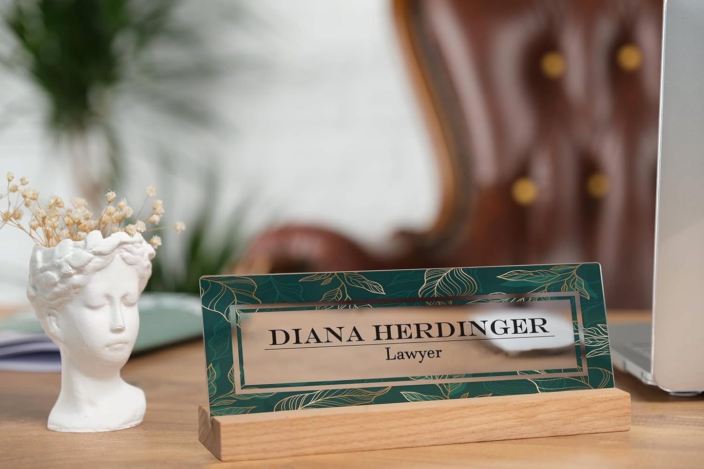 Custom Acrylic Name Plate, Office Name Plate, Personalized Name Plate, New Job Gift, CoWorker Gift, Custom Office Desk Decor, Phd Gift (Marble design)