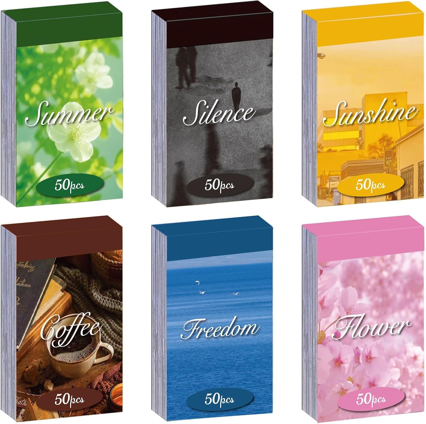 Washi Stickers, 6 Sets 300 Pcs Aesthetic Sticker Book for DIY Journaling, Journaling Supplies for Bullet Journal Art Diary Card Craft Gifts Planner Notebook