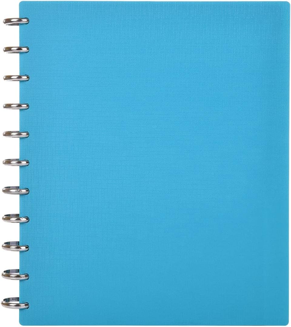 Talia Discbound Notebooks, Planner, Customizable, (yCelestial Turquoise w/Silver Discs, Letter (8.5in x 11in))