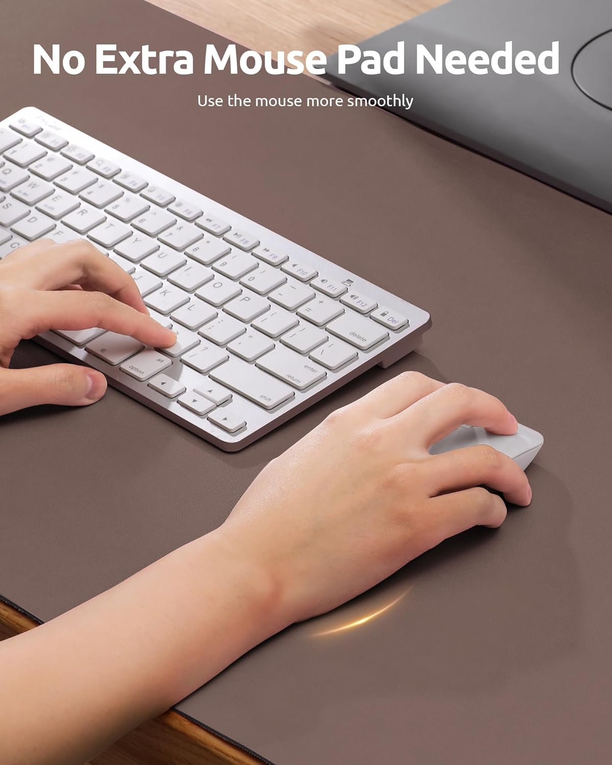 YSAGi Leather Desk Protector, Office Mat, Large Mouse Mat, Non-Slip PU Leather Blotter, Laptop Desk, Waterproof Writing Pad for Office and Home (Chocolate, 35.4" x 17")