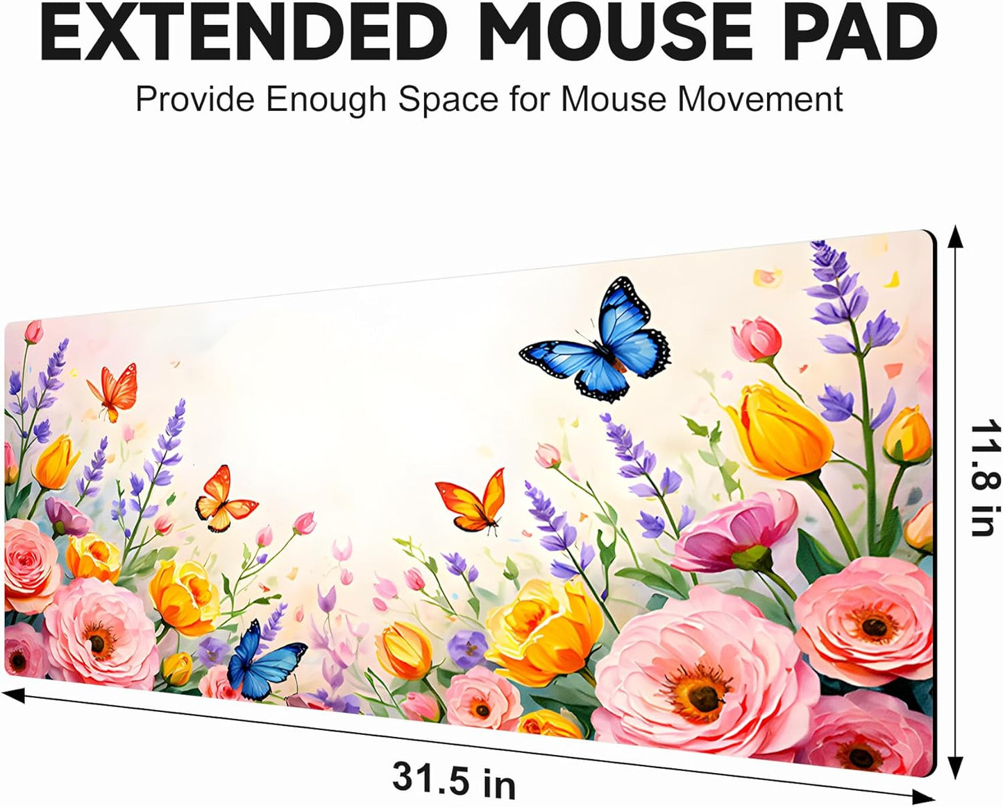 Large Gaming Mouse Pad (31.5"x11.8") - XXL PU Leather Waterproof Desk Mat with Non-Slip Rubber Base for Keyboard, PC & Office