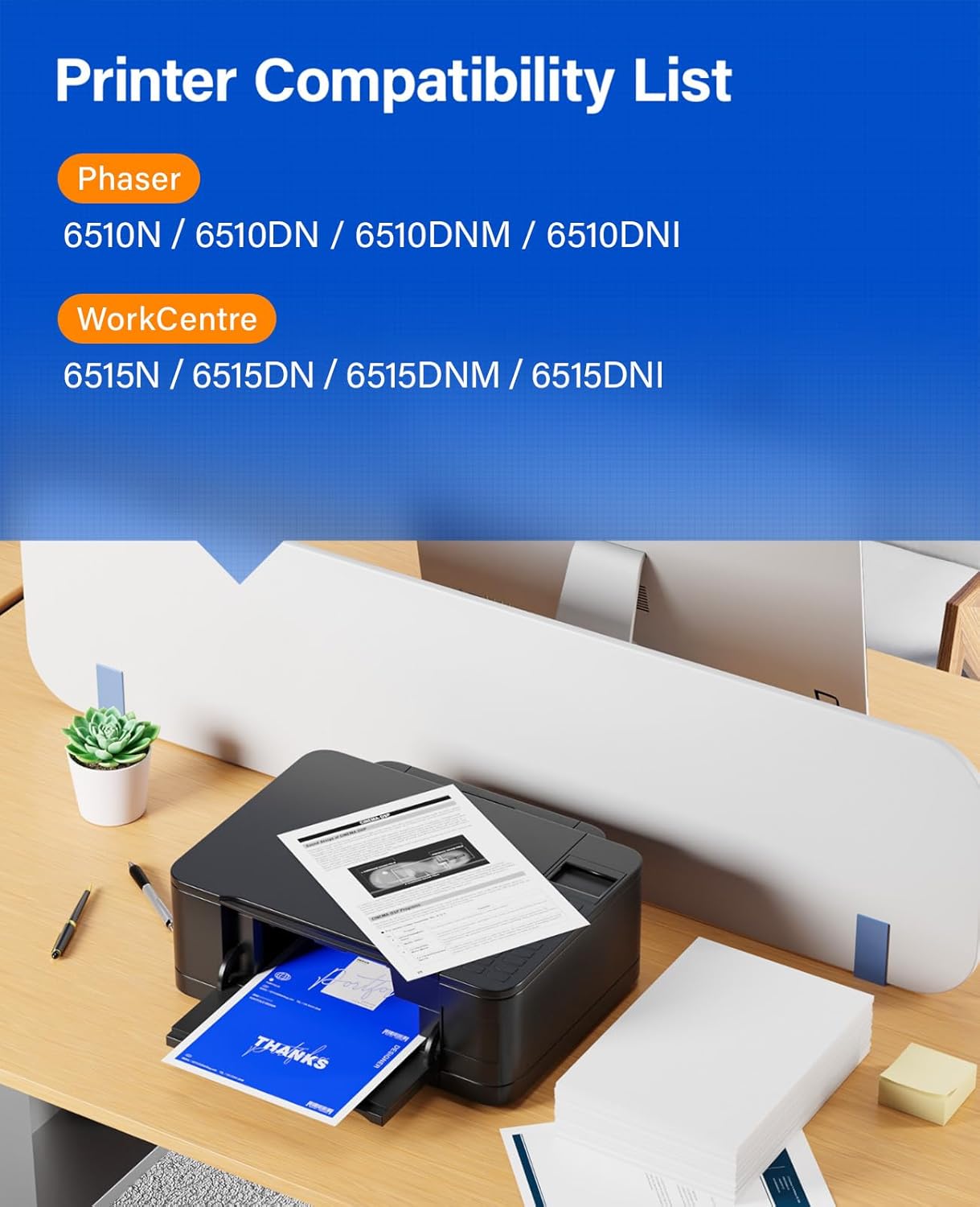 6510 6515 Drum Unit (Not Toner) 4-Pack Replacement for Xerox 106R03480 106R03477 106R03478 106R03479 Image-Drum Compatible with Xero Phaser 6510 WorkCentre 6515 Laser Printer Black Cyan Magenta Yellow