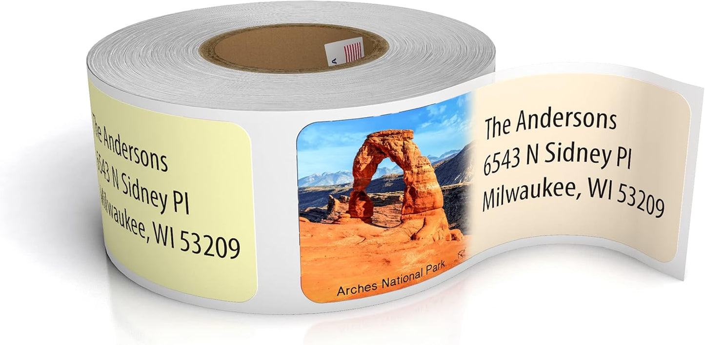 Customized Personalized Address Labels - Made in The USA by Kenco (250 Labels, National Parks)