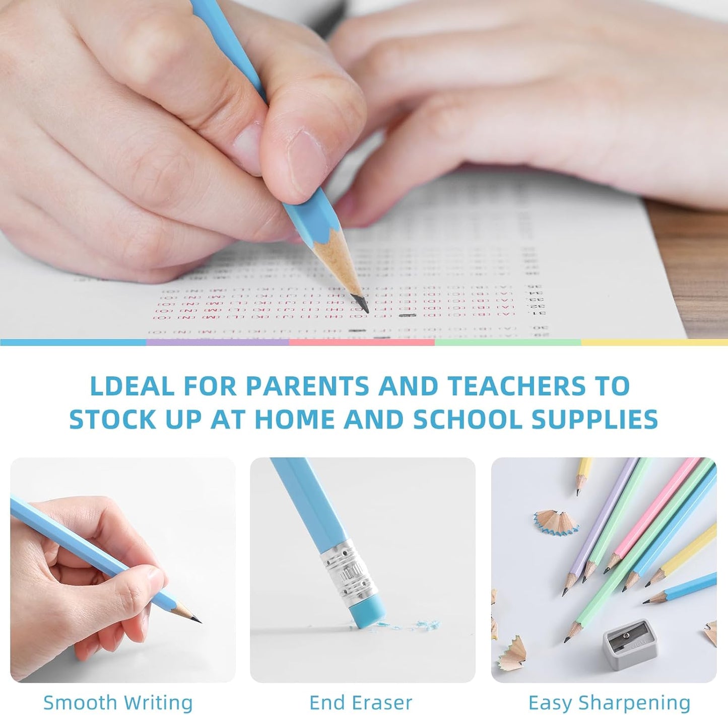 ZWlOT Wood-Cased Pencils,Pre-Sharpened,Pastel Colors,350 Count #2 HB Pencils with Eraser Bulk,Assorted Colors,School Classroom Teacher Supplies Gifts