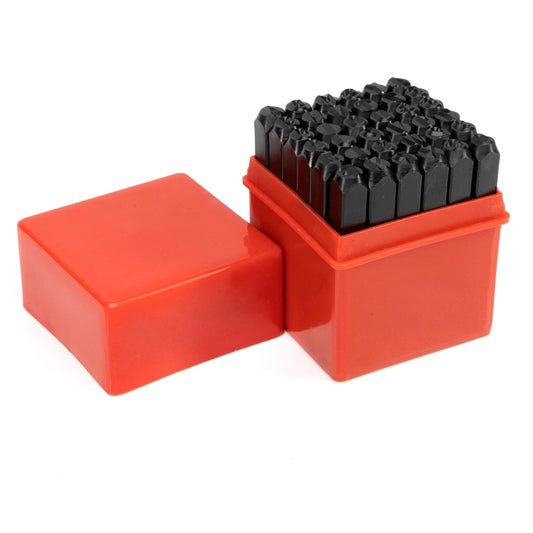 NEIKO 02624 Number and Letter Punch Set with Heat-Treated Steel Punches for Imprinting and Arts and Crafts, 1/4-Inch Shaft, 36-Piece Stamp Set