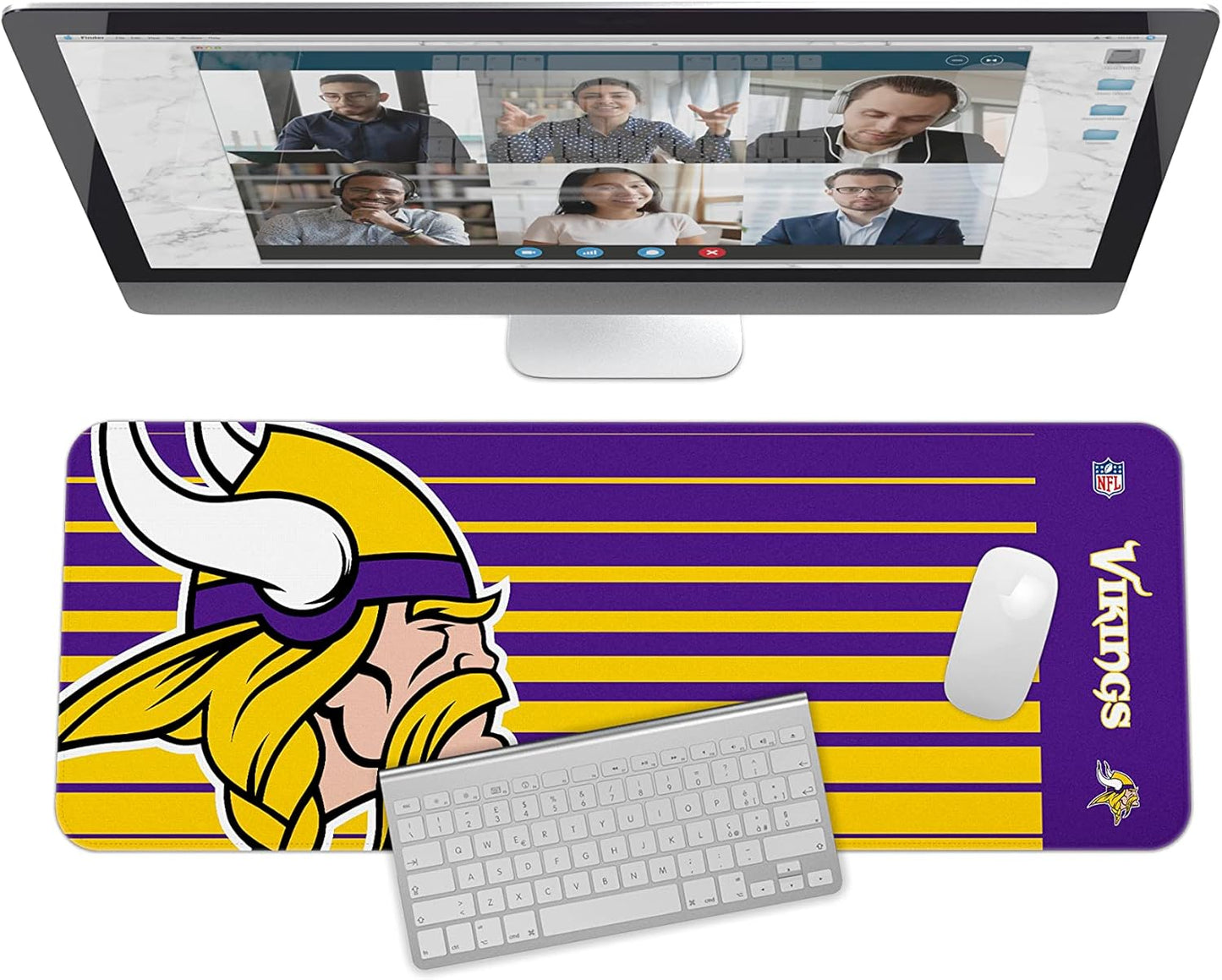 SOAR NFL Unisex Multifunctional Desk Mat for Desktop, (31.5"x12") - Ultra Soft Fabric with Non-Slip Rubber Backer - Water Resistant & Durable Nylon Stitching - Officially Licensed NFL, Desk Pad