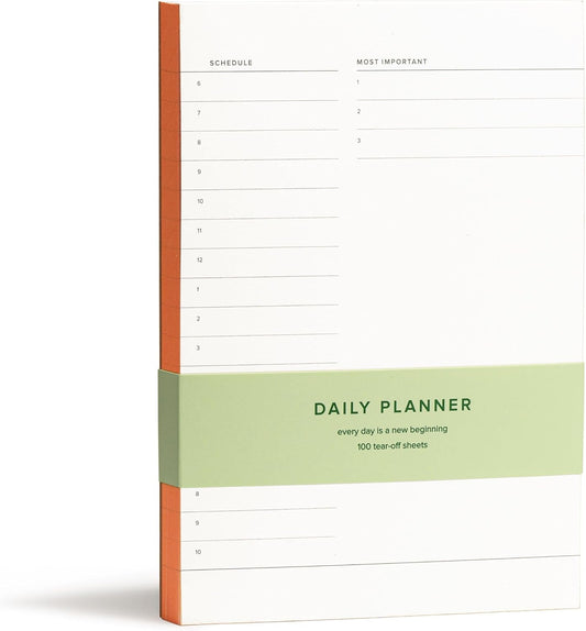 Daily and Weekly To-Do List Notepad – Desk Pad for Work and Study, Orange, 8x6 Inches