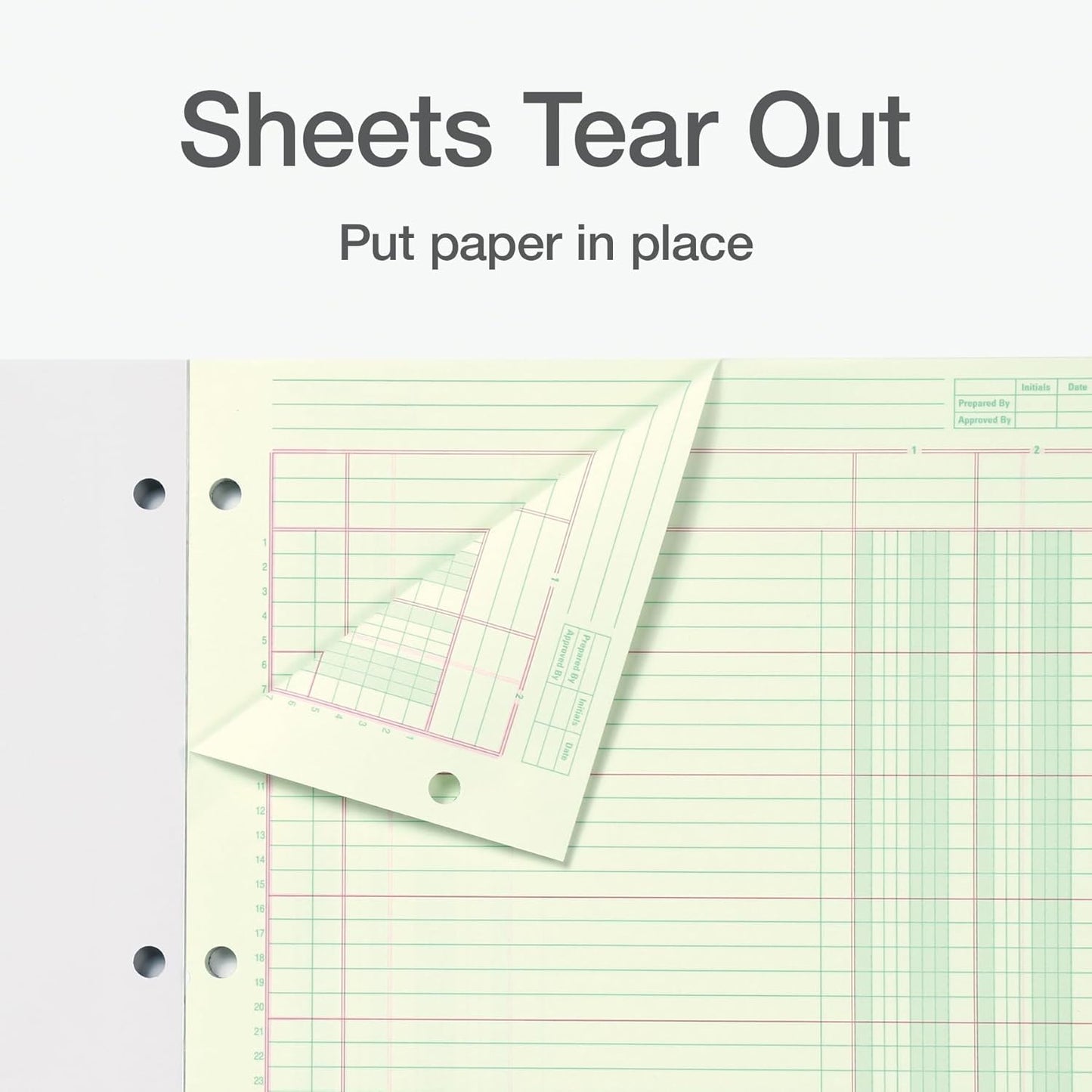 Adams Columnar Analysis Pad, 2 Column Ledger, 8.5" x 11", 100 Pages (50 Sheets), Green, 3 Hole Punch, for Accounting, Bookkeeping & Data (ACP85112)