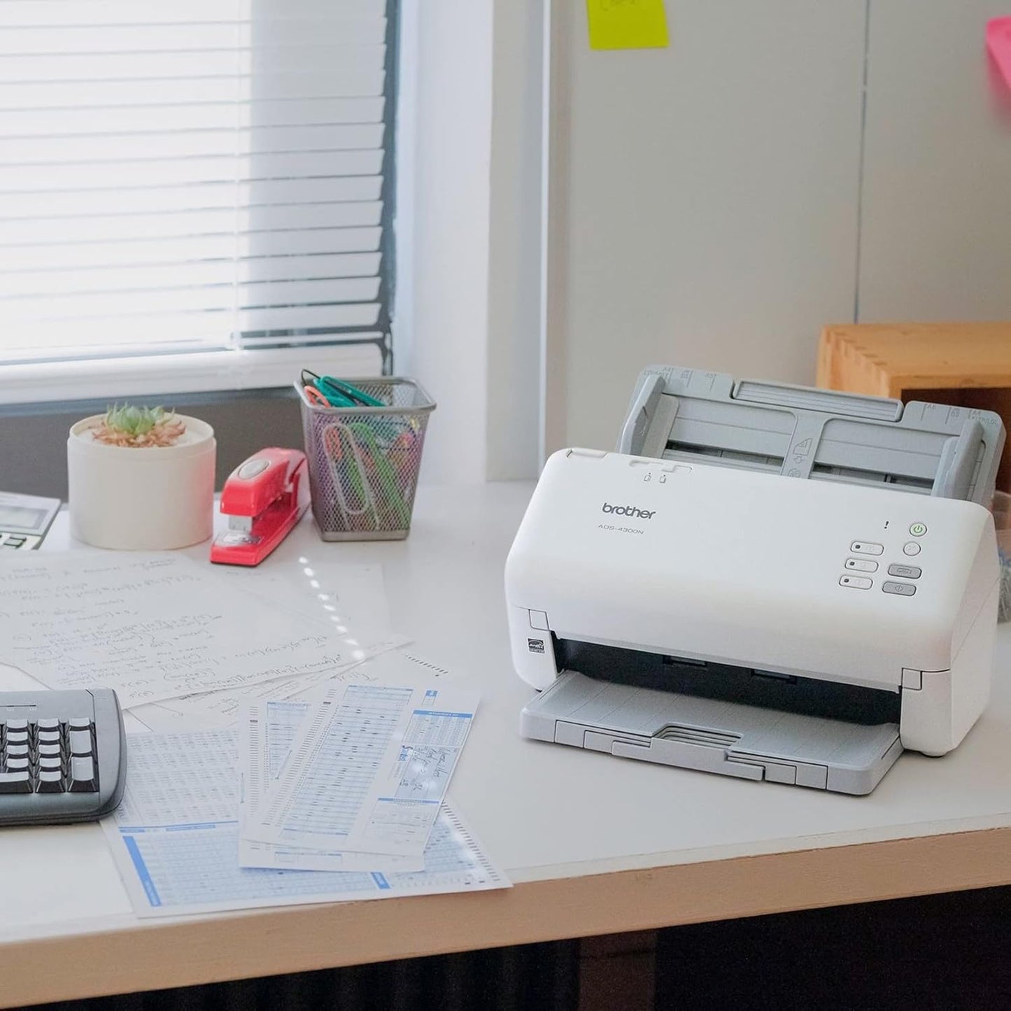 Brother ADS-4300N Professional Desktop Scanner with Fast Scan Speeds, Duplex, and Networking,White