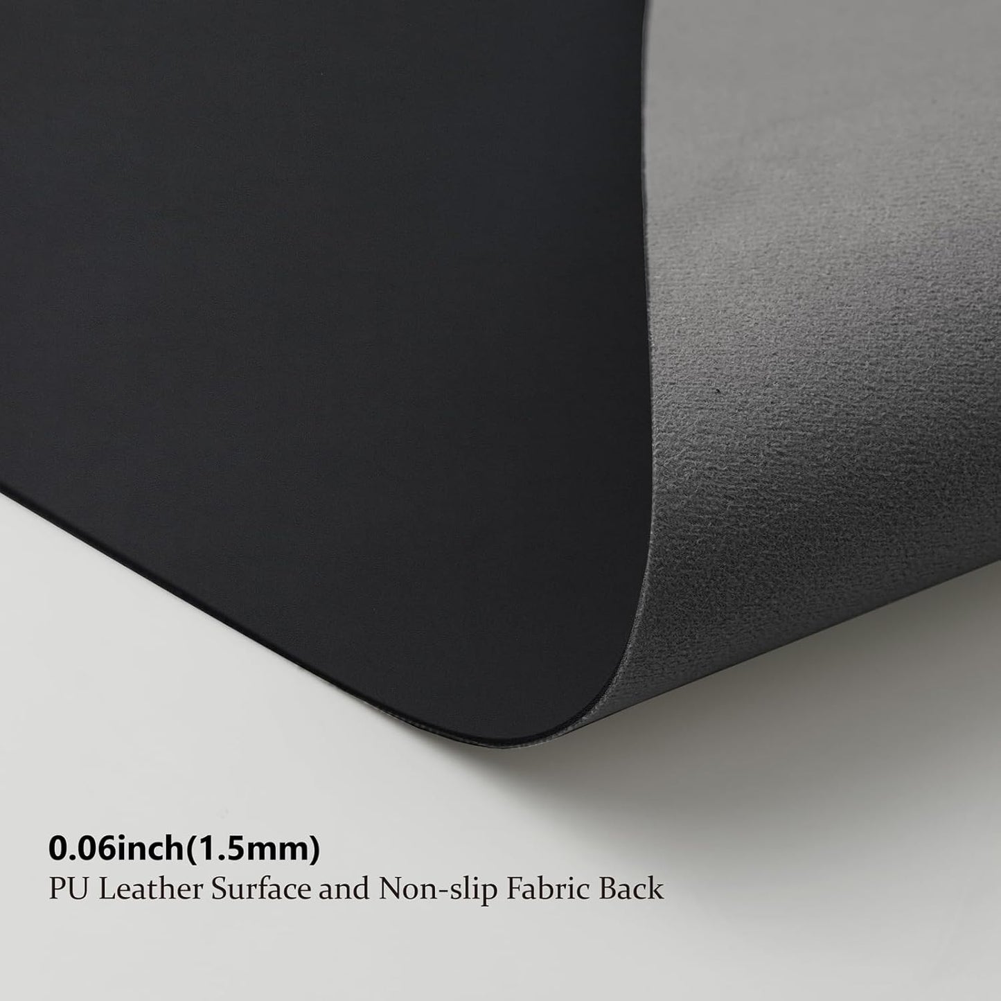Leather Desk Mat - Small Non-Slip PU Desk Pad for Office and Home - Desk Organization and Accessories - Ideal for Large Mouse Pad and Small Desk Mats on Top of Desks (Black,23.6"x 13.8")